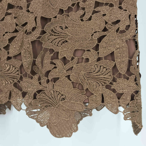 ダブルスタンダードクロージング DOUBLE STANDARD CLOTHING ロゴワッペン 花柄レース タイトスカート レディース JPN:38